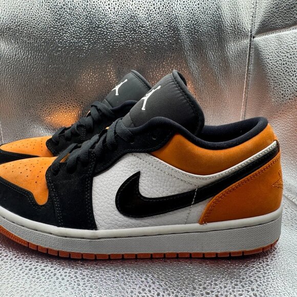 Size 8.5 Jordan 1 Low Shattered Backboard Orange Black Men's Shoes 553558-128 - Picture 6 of 10